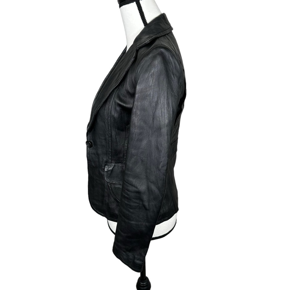 First Avenue Black Lamb Skin Leather Jacket - Picture 2 of 7